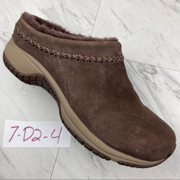 •Merrell Encore Chill Stitch Chocolate Brown Slip On Shoes Womens Size 7 - Picture 1 of 12